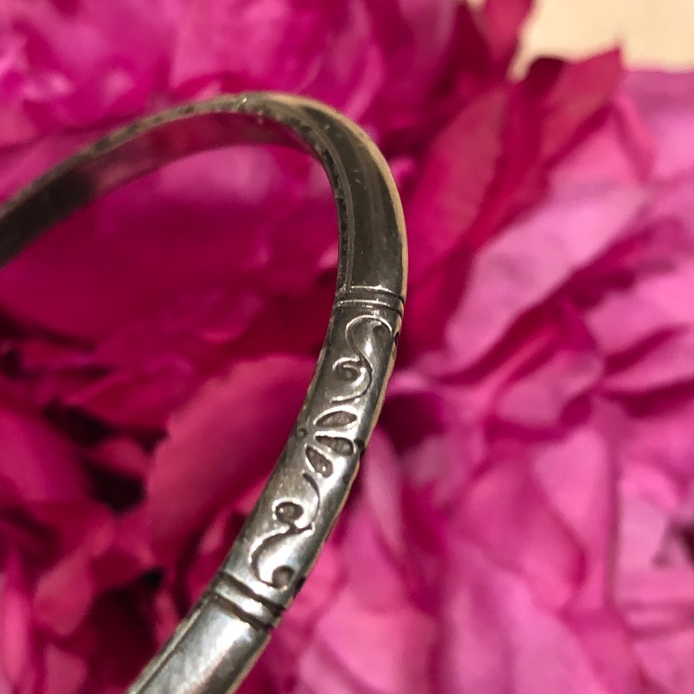 Brighton Scroll Design Silver Tone Thin Bangle Br… - image 8